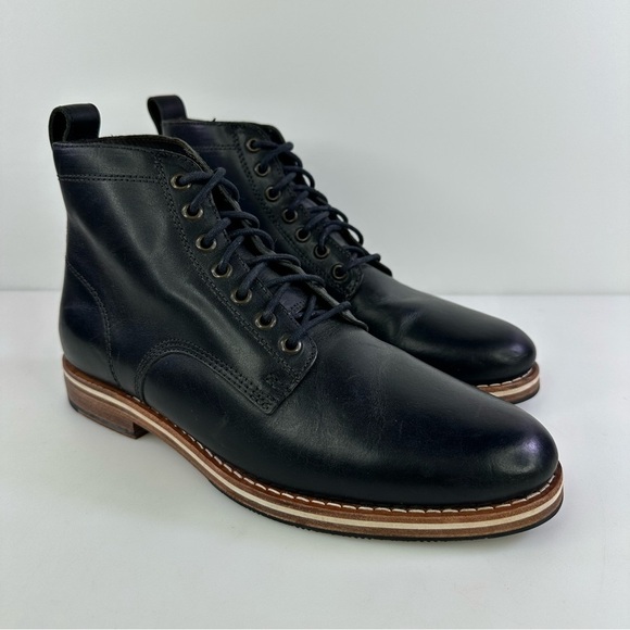 Helm Men’s Hollis Cap Toe Lace Up Boots - Black - Size 8M